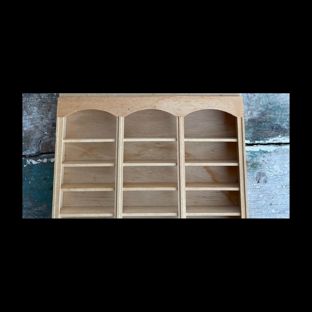 Doll house miniatures wood bookcase